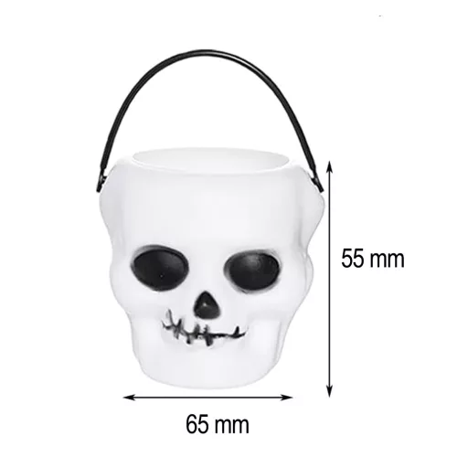 3 darabos műanyag kicsi halloween cukorkatartó vödör – Koponya
