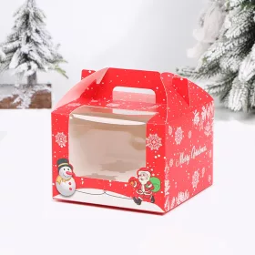 Karácsonyi ablakos muffin doboz – 4 részes