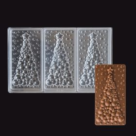   Polikarbonát táblás csokoládé forma – Karácsonyi minta - Karácsonyfa