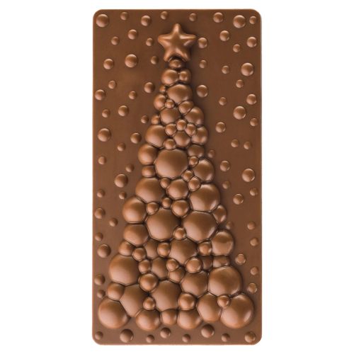 Polikarbonát táblás csokoládé forma – Karácsonyi minta - Karácsonyfa