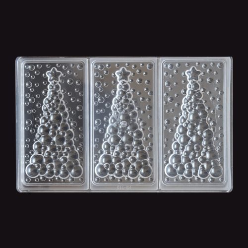 Polikarbonát táblás csokoládé forma – Karácsonyi minta - Karácsonyfa