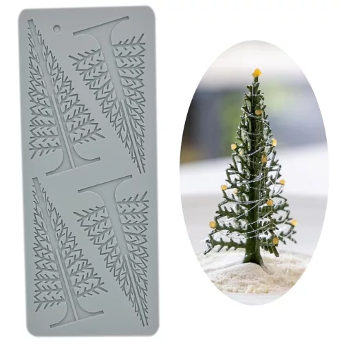 Szilikon dekor forma, ostya forma, tuile forma – Fenyőfa, karácsonyfa
