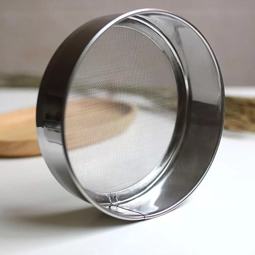 Rozsdamentes acél szita, lisztszita – Nagy – 20 cm