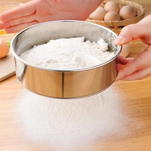 Rozsdamentes acél szita, lisztszita – Nagy – 20 cm