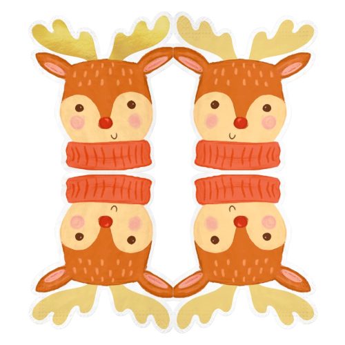 10 darabos karácsonyi mintás papír szalvéta – Rénszarvas 