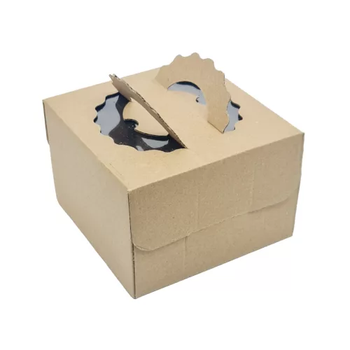 Natúr színű papír süteményes doboz – Nagy