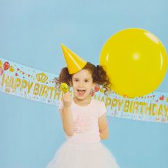   Fólia banner dekoráció – Happy Birthday felirattal – Kék