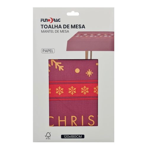 Műanyag karácsonyi asztalterítő – Hópehely minta – Merry Christmas 