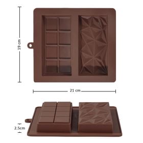   2 részes szilikon táblás csokoládé forma – Kockás és gyémánt csokoládé