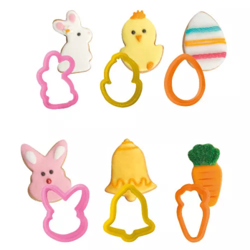 6 darabos mini műanyag süteménykiszúró – Húsvéti minta 