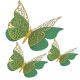 12 darabos 4D-s pillangó alakú torta dekoráció – Zöld