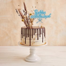   Műanyag tortadekoráció, torta beszúró – Boldog születésnapot – Kék