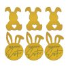 6 darabos sziluett torta és sütemény dekoráció – Húsvéti minta – Arany