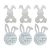 6 darabos sziluett torta és sütemény dekoráció – Húsvéti minta – Ezüst
