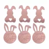 6 darabos sziluett torta és sütemény dekoráció – Húsvéti minta – Rose Gold