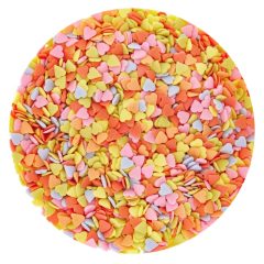   Szórócukor, cukorgyöngy – Szivárvány színű konfetti szív – 50g
