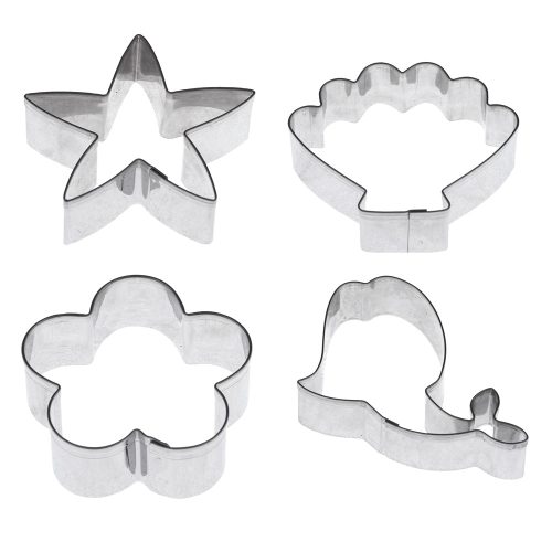 4+1 darabos fém sütemény kiszúró szilikon spatulával – Sellő