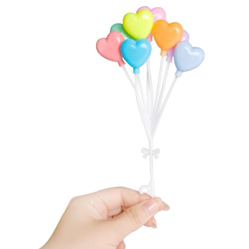 Műanyag tortadekoráció, tortadísz – Szív alakú lufik