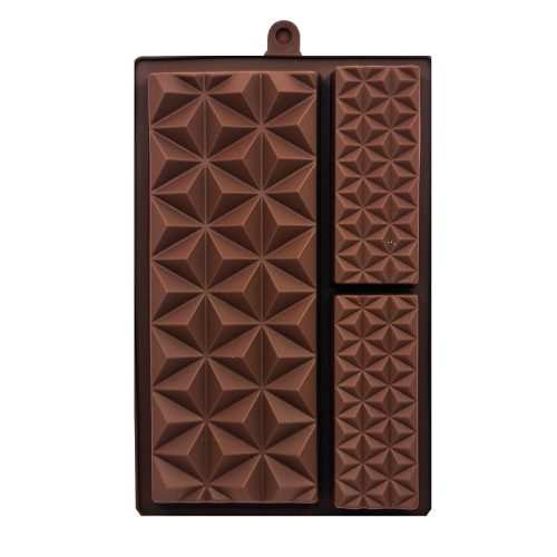 3 részes szilikon táblás csokoládé forma – Gyémánt