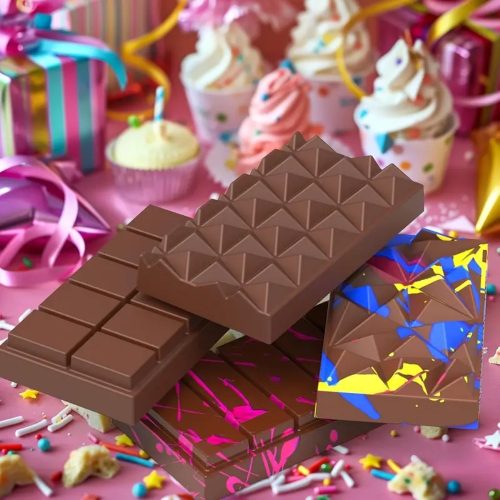 4 részes szilikon táblás csokoládé forma – Vegyes minta