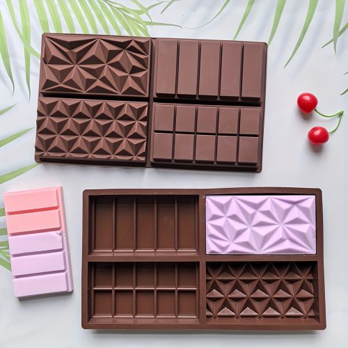 4 részes szilikon táblás csokoládé forma – Vegyes minta