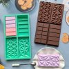 4 részes szilikon táblás csokoládé forma – Vegyes minta
