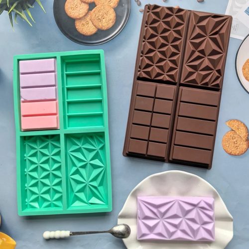 4 részes szilikon táblás csokoládé forma – Vegyes minta