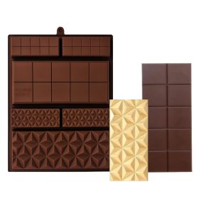   6 részes szilikon táblás csokoládé forma – Kockás és gyémánt minta