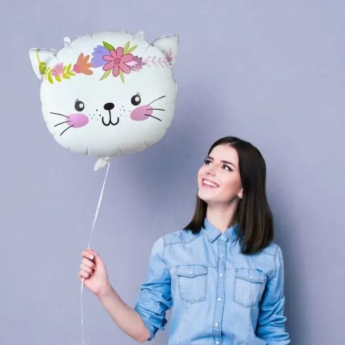 Fólia lufi – Cica, macska virágokkal