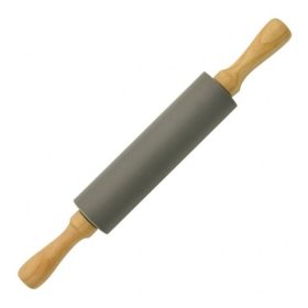 Szilikon sodrófa, nyújtófa fa nyéllel - 41 cm