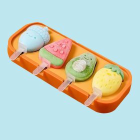   4 részes szilikon jégkrém készítő forma – Vegyes gyümölcsök 