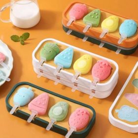   4 részes szilikon jégkrém készítő forma – Vegyes gyümölcsök 