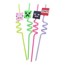 4 darabos műanyag szívószál szett – Építőkocka