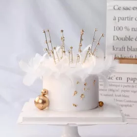 Tortadekoráció, tortadísz - Korona, apró csillagokkal