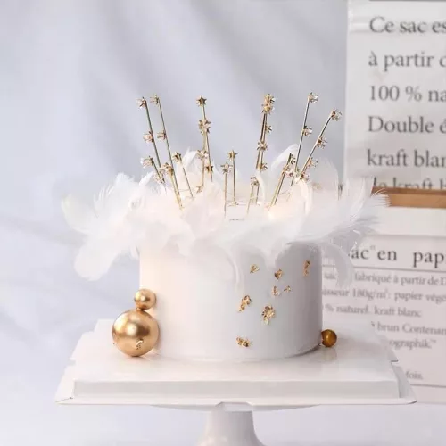 Tortadekoráció, tortadísz - Korona, apró csillagokkal