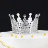 Tortadekoráció, tortadísz – Ezüst korona apró kövekkel
