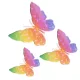 12 darabos tortadekoráció – Prizmás pillangók - Pasztell
