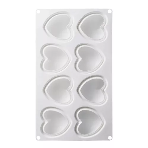 8 részes szilikon forma, mousse forma - Szív