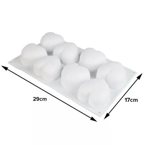8 részes szilikon forma, mousse forma - Szív