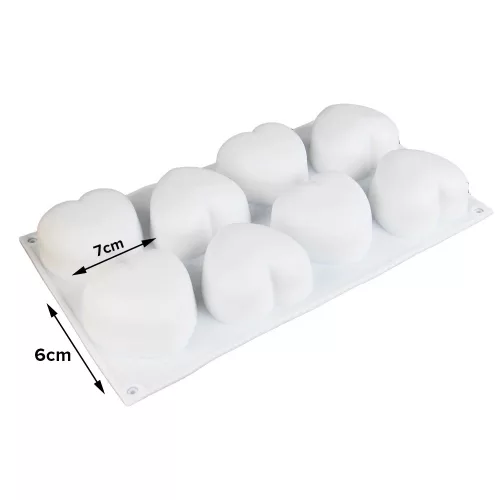 8 részes szilikon forma, mousse forma - Szív