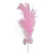 Tortadekoráció - Tollak - Rózsaszín és fehér