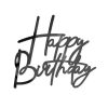 Műanyag sziluett beszúró – "Happy Birthday" felirat torta oldalára – Fekete