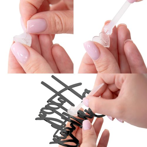 Műanyag sziluett beszúró – "Happy Birthday" felirat torta oldalára – Fekete