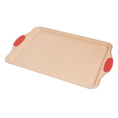 Fém sütőforma szilikon fogóval – Lapos tepsi