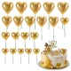 20 darabos torta dekorációs szett - Szív – Arany