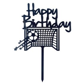   Akril tortadekoráció "Happy Birthday" felirattal – Foci, focilabda 