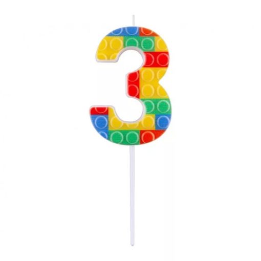 LEGO mintás számgyertya, tortagyertya - 3