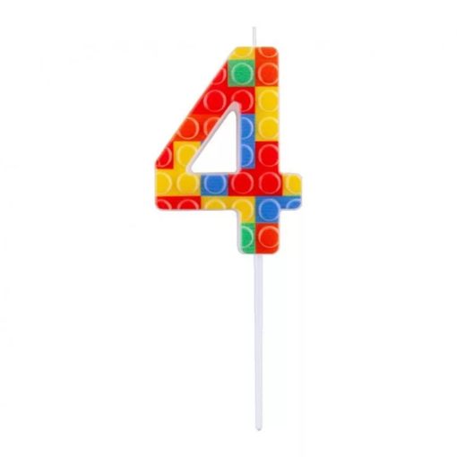 LEGO mintás számgyertya, tortagyertya - 4