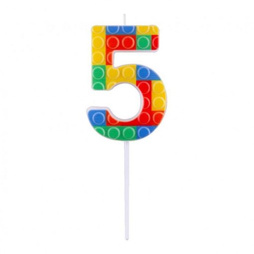 LEGO mintás számgyertya, tortagyertya - 5