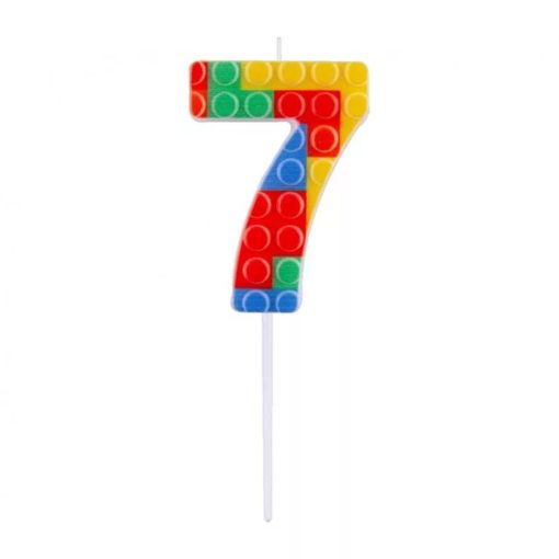LEGO mintás számgyertya, tortagyertya - 7